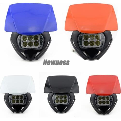 Universal Motorcycle Dirt Bike LED Headlight Fairing For Bike Suzuki DR KLR KLX KX XT YZ EXC XC MX SX F SMR Enduro Headlamp