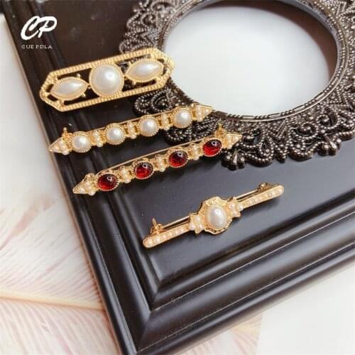 Vintage Pearl Brooch Baroque Simple Compact Clothes Scarf Pins Brooches Exquisite