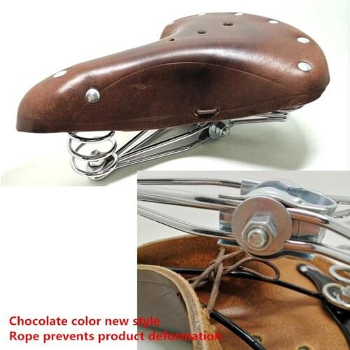 Vintage 2628 bicycle saddle genuine leather old style spring saddle leather car seat TDX-4