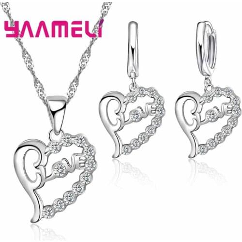Shining Clear Cubic Zirconia Necklace+Earring Set for Women Tiny CZ Paved Crystal Stone Accessories Wedding Jewelry Set