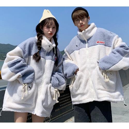 Lovers Wear Winter Coats For Women and Men Casual Velvet Warm Jacket Outerwear Fleece Hoodies Male Sweetshirt Coat Streetwear