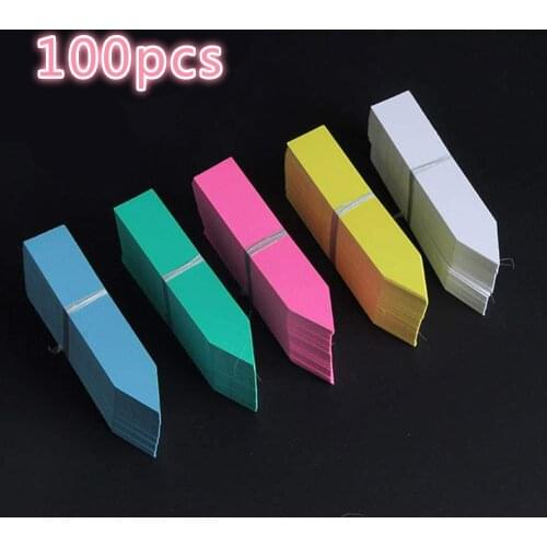 100pcs Plants Labels Indoor Bonsai Name Tag Plastic Multicolors Stake -type Kindergarten Flower Pot Plants Garden Ornaments
