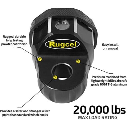 20000lbs Winches hook Off-road modified trailer hook connector car winch hook aluminum head rope guide winch rope guide