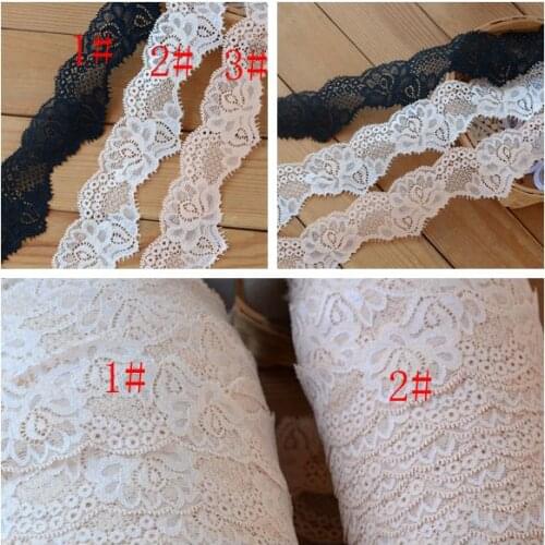 2018 hot sale Lace Trim Three-color In Elastic Curved Lace 4.5cm Width H4503