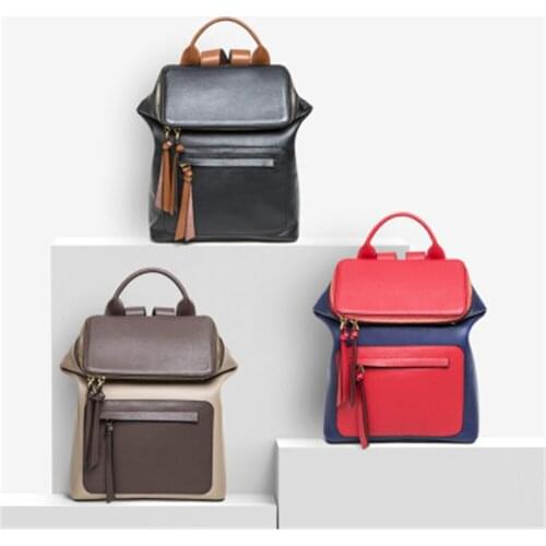 2019 Women Leather Backpacks For Girls Luxury Designer School Backpack Female Travel Shoulder Bagpack Ladies Casual Daypacks Moc