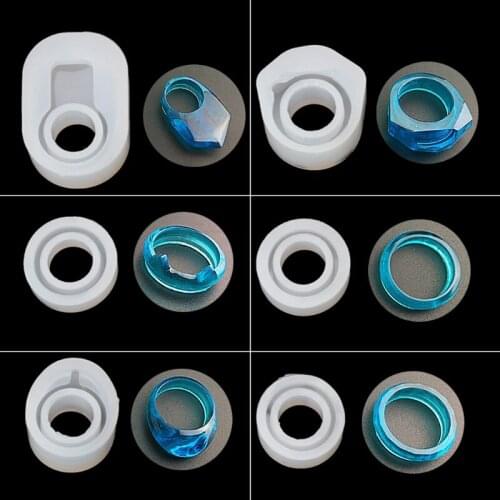 6Pcs DIY Rings Silicone Mold Jewelry Pendant Rings Resin Casting Circle Mould