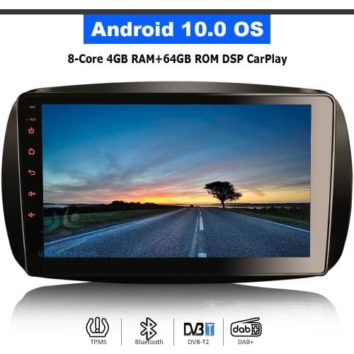 9" Android 10.0 Auto Multimedia System CarPlay & Auto GPS Radio DSP TPMS DAB for Mercedes Benz SMART Car Radio Head Unit SatNav