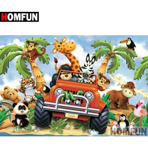 HOMFUN 5D DIY Diamond Painting Full Square/Round Drill "cartoon animals" Embroidery Cross Stitch gift Home Decor Gift A09143
