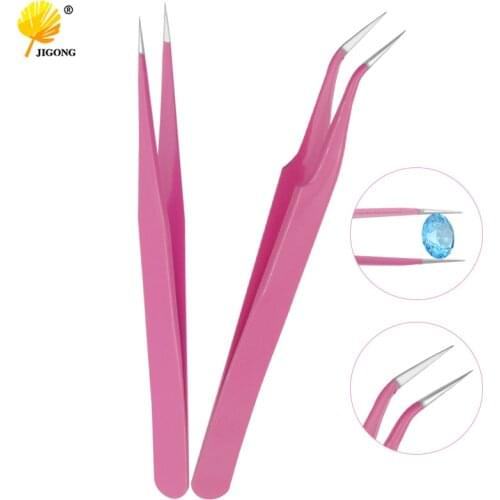 Anti-static ESD Stainless Steel Tweezers Maintenance Tools Industrial Precision Curved Straight Tweezers Repair Tools