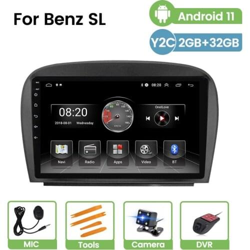 Car Auto Radio GPS Android 11 For Mercedes Benz SL R230 SL350 SL500 SL55 SL600 SL65 Video Player Multimedia Navigation Carplay