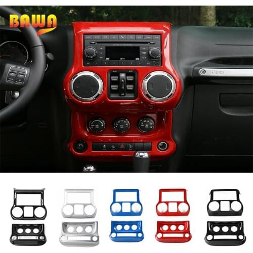 BAWA Interior Mouldings for Jeep JK Automobile Console Air Conditioner Switch Panel Sticker for Jeep Wrangler JK 2011-2017
