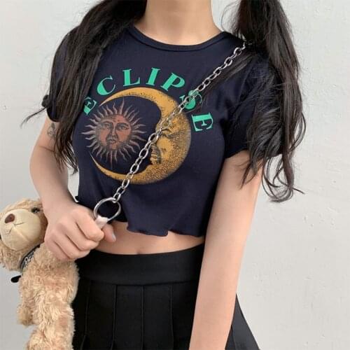 XS-2XL Short Sleeve Letters Print Sexy Crop Tops Women Streetwear Party Club Female 2021 Summer Tight Sexy Graphic Tee T-shirt