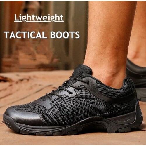 Summer Military Boot Men Outdoor Sports Climbing Breathable Ultra Light Hiking Shoes Army Fan Combat Training Tactical Boots