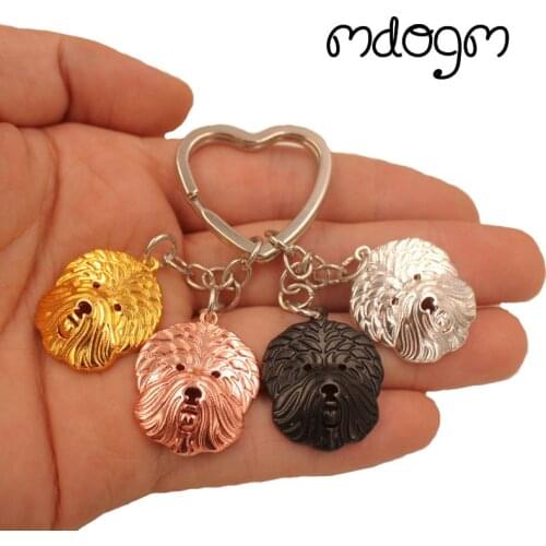 Cute Old English Shepherd Dog Animal Cute Gold Silver Plated Keychain For Bag Car Women Men Girls Boys Love Jewelry K030