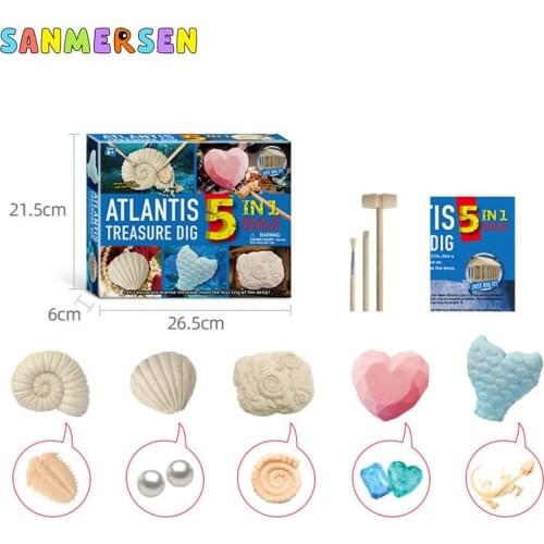 DIY Educational toys Archaeological Digging Tools Pearl Dinosaur Pirate Set Childrens Educational Logical Thinking Math Toys