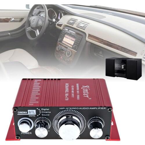 Mini Home Computer Bedside Stereo Amplifier Booster 20W DC 12V Clear Sound Car Ultra Low Noise MP3 Speaker with 2 Channel Way