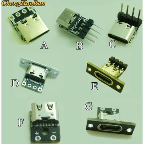 USB 3.1 type C double-sided positive and negative plug-in test board with PCB board type-C female head base two solder joints