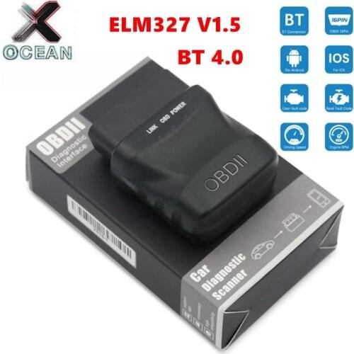 ELM 327 V1.5 V015-1 Bluetooth 4.0 OBD2 code reader Scanner V015 ELM327 Car Diagnostic Tool Elm-327 1.5 OBDII for Android/IOS/PC