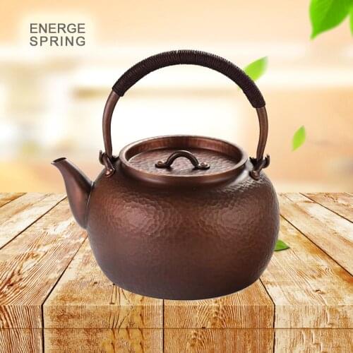 ENERGE SPRING 900ML Copper Teapot For Home Boiled Water Kettle Pure Copper Boiling Teapot Hammered By Hand Copper Handle Pot