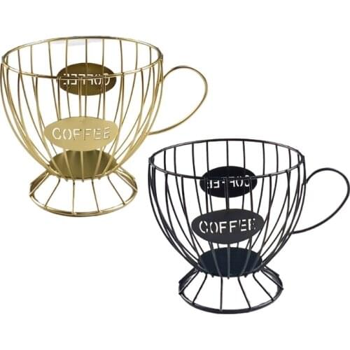 Coffee Capsule Cup Woven Iron Wire Hollow Storage Frame Fruit Snack Basket