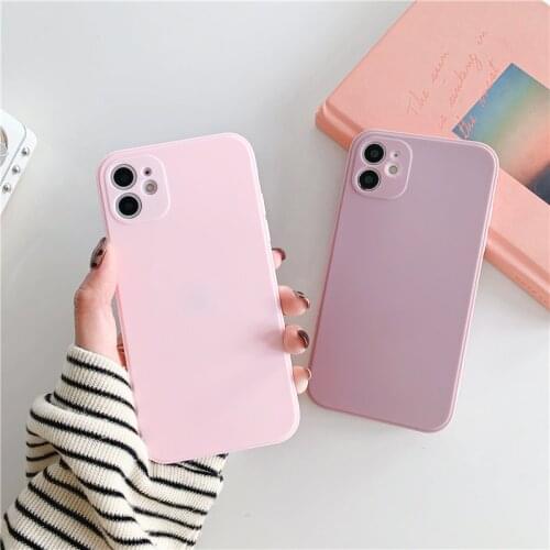 Square Frame Matte Soft Silicone Phone Case For iPhone 12 Mini 11 Pro XS Max X XR 6S 7 8 Plus SE 2020 Full Protection Back Cover