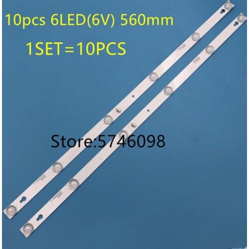 New 5set=10pcs 6LED(6V) 560mm LED Backlight Strip for L32P1A 4C-LB3206-HR03J HR01J 32D2900 32HR330M06A5 V5