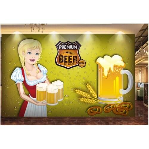 Custom photo mural on the wall 3d wallpaper HD Beer Beauty Hotel home decor living room wallpaper for walls 3 d in rolls