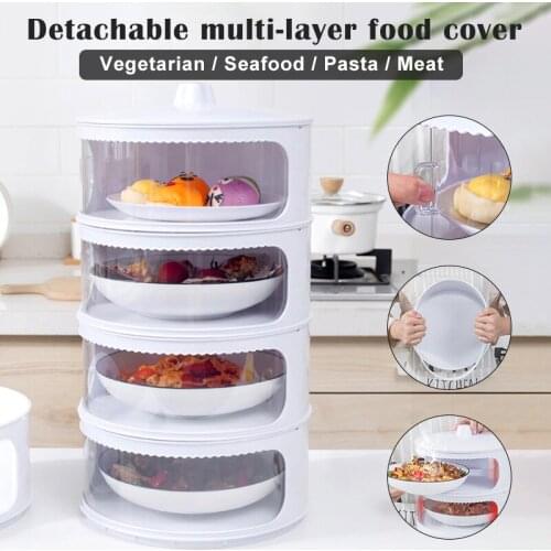 Transparent Stackable Food Insulation Cover Dustproof Portable for Home Kitchen D1