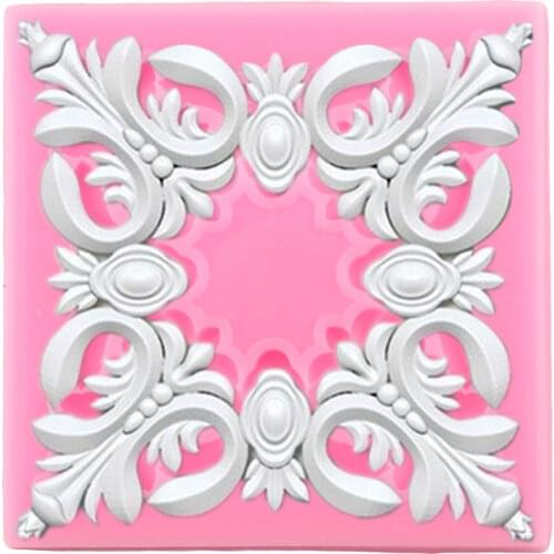 Scroll Relief Cake Border Silicone Molds Flower Cupcake Topper Fondant Cake Decorating Tools Candy Clay Chocolate Gumpaste Mould