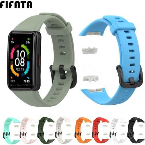 FIFATA Silicone Strap For Honor Band 6 Smart Bracelet Replacement Watch Strap Sport Wristband For Huawei Honor Band6 Accessories