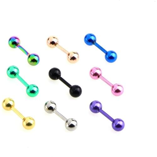 5pcs Stainless Steel Stud Earring Punk Rod Flat T Type Barbell Screws Small Earrings Male Ear Bone Nail Lip Piercing Jewelry