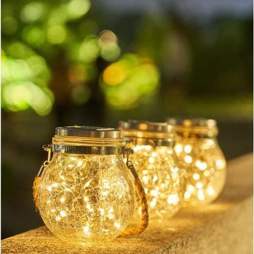 Modern Waterproof Glass Ball LED Warm White Cold White Solar Light for Outdoor Terrace Garden Christmas Decoration