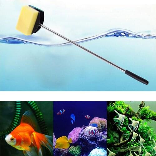 Glass Fish Tank Algae Yellow Green Double Side Sponge Aquarium Cleaning Brush Tool Aquarium Accessories Fisk Tank Tools