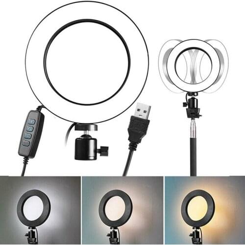 LED Ring Light 3 Modes Outer Dimmable 5500K Lamp Photography Camera Photo Studio Phone Video Lighting Kits