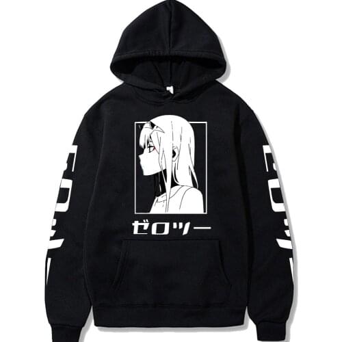 Janpanese Anime Darling In The Franxx Zero Two Cartoon Print Hoody Men Women Unisex Sweatshirts Fashion Cartoon Printing Hoodies