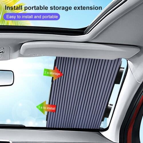 Car Sun Shield Retractable Car Sun Visor Front Windshield Sunscreen Sunshade Cover Heat Insulation Curtains for Car Dropshipping