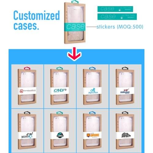 High Quality 9.5*16.5cm Stand Up Different Colors Kraft Paper Package Bag With Clear Window Mobile Phone Case Packaging Boxes