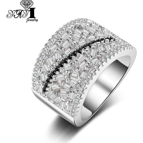 YaYI Jewelry Princess Cut 6.3CT White Zircon Silver Filled Engagement Rings wedding Heart Rings Valentines Day Girls ring 1143