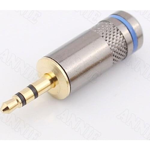10pcs/lot 3.5mm Headphone Plug For ZhuoYueTe Pure Copper Gold Plated Socket Tail Hole 6.5MM With Wire Fixing Clip
