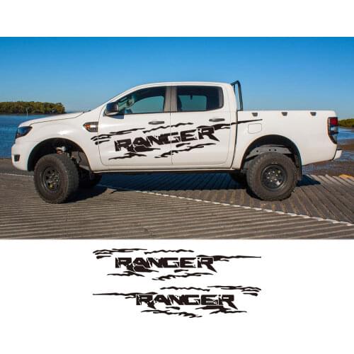 2PCS For Ford Ranger Raptor Pickup Off Road Decals Car Styling Door Side Stickers Auto Vinyl Graphics Body Decor Car Accessories
