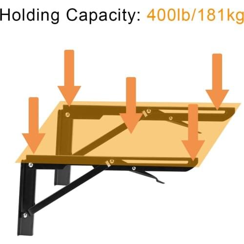 2pcs Folding Shelf Brackets Heavy Duty Stainless Steel Collapsible Shelf Bracket for Table Work Space Saving DIY Bracket