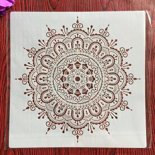 30 * 30cm DIY stencils painting mandala pattern model wax paper tile wall floor furniture decorative painting mold wood