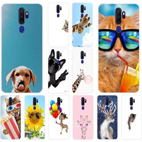 46AS Cute cartoon giraffe Soft Silicone Back Cover Case for OPPO A5 A9 2020 A1K A5S A7 AX7 A11X cover funda