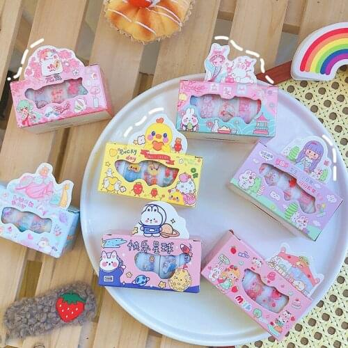 5 Rolls/box Kawaii Animal Paper Washi Tape Set Cartoon Masking Tape for Painting DIY Scrapbooking Stationary School Supplies