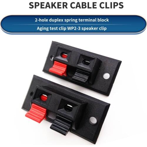 5 Pcs 2 Positions Connector Terminal Push in Jack Spring Load Audio Speaker Terminals Plug Socket LED Aging Tester