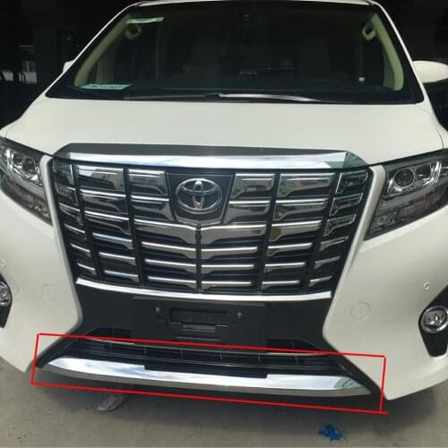 Car Accessories Parts For 2016 2017 Toyota Alphard ABS Chrome Front Bumper Trim Strip