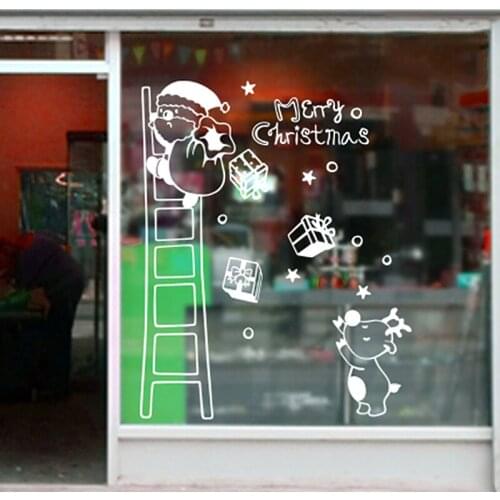 Large Christmas Sticker X mas Decal Posters Vinyl Wall Decals Decor Mural Glass Shop Window Home Decoration
