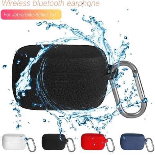 Protective Case Travel Bluetooth Earphone Cover Soft Silicone Anti Dust Storage Shockproof Textured For Jabra Elite Active 75t