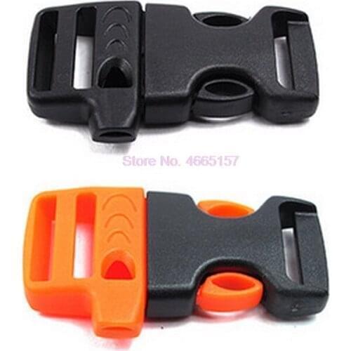 By dhl or ems 1000pcs new Paracord Emergency Contoured Survival Whistle Buckles Plastic Release Backpack Webbing
