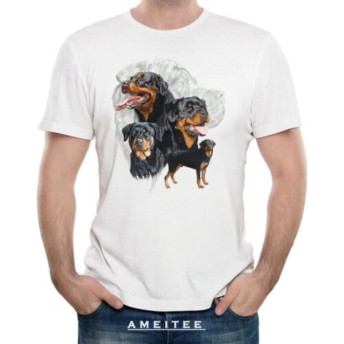 My friends Rottweiler T-Shirt fashion men t-shirt dog lovers T-Shirt funny man casual Tops fashion male Tee boy short sleeve